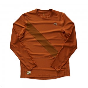 Brick Red/Caramel Tracksmith Van Cortlandt Long Sleeve | Canada 07189-YDKZ