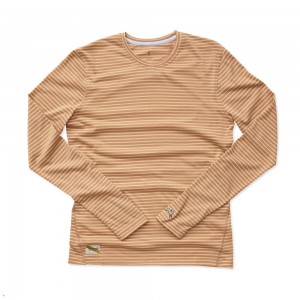 Cork/Melon Stripe Tracksmith Horizon Long Sleeve | Canada 51236-ELSP