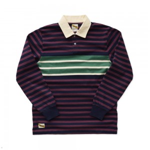 Navy/Eggplant/Green/Ivory Tracksmith Cotton Rugby | Canada 71540-HLXM