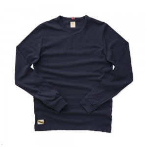 Navy Tracksmith Grayboy Long Sleeve | Canada 21074-ORLK