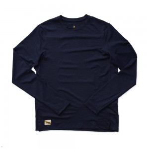 Navy Tracksmith Session Long Sleeve | Canada 91647-XJOF