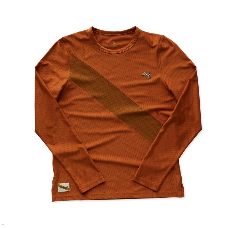 Brick Red/Caramel Tracksmith Van Cortlandt Long Sleeve | Canada 86752-XNBS