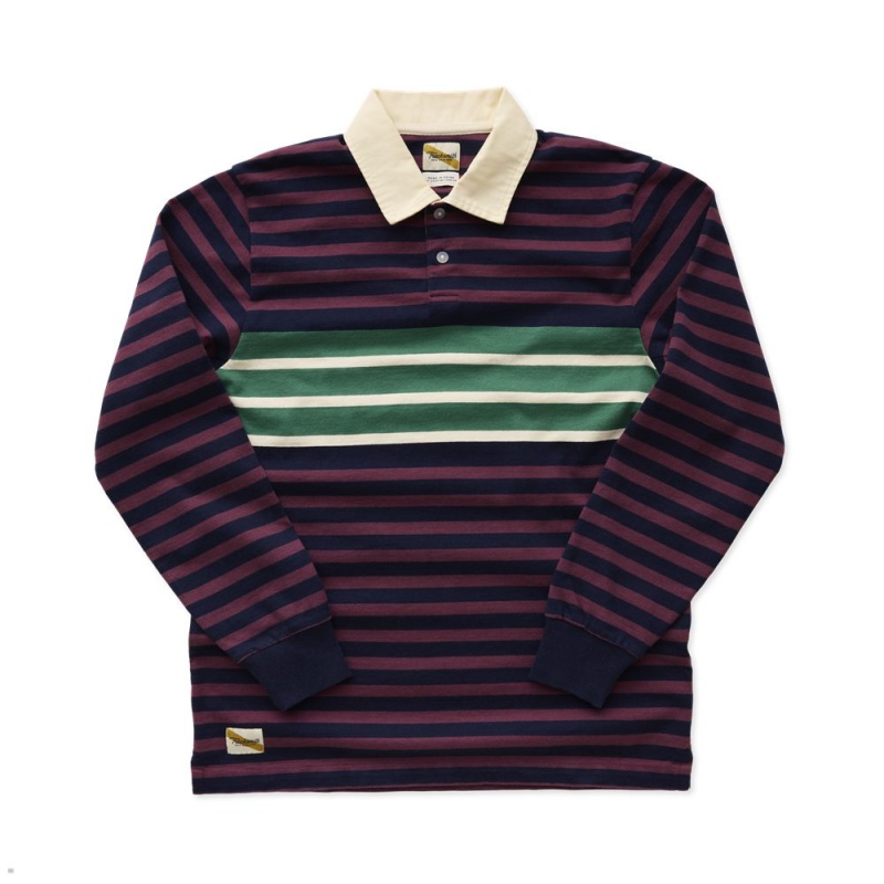 Navy/Eggplant/Green/Ivory Tracksmith Cotton Rugby | Canada 71540-HLXM