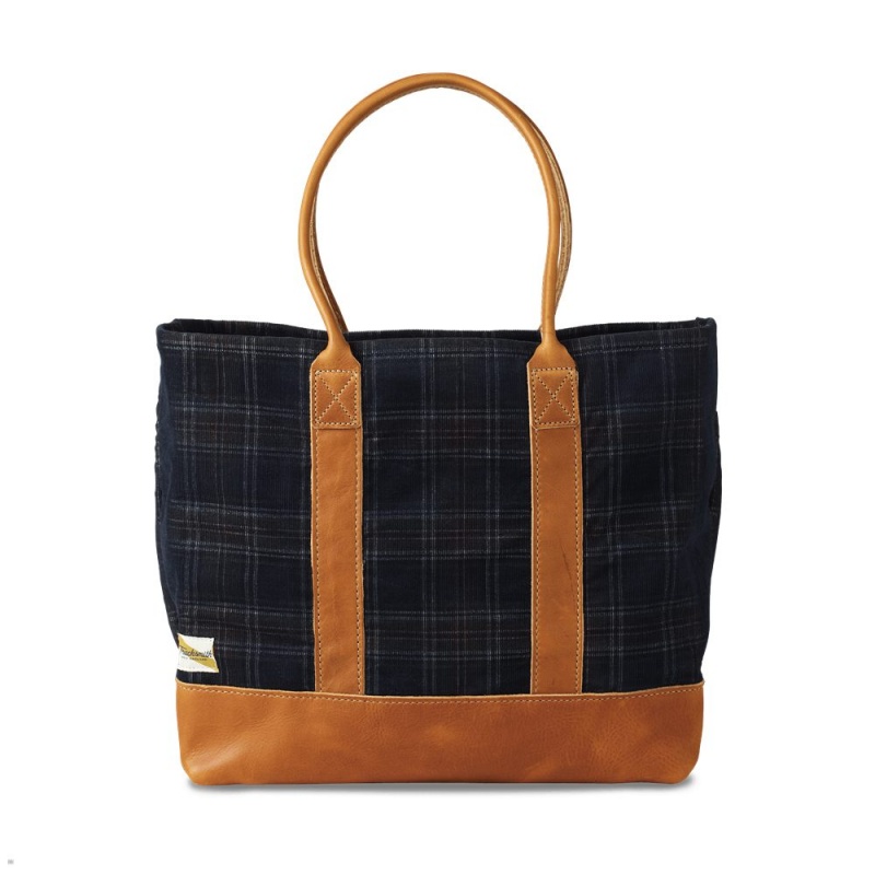 Navy/Forest Plaid Tracksmith Tote | Canada 43608-NBUE