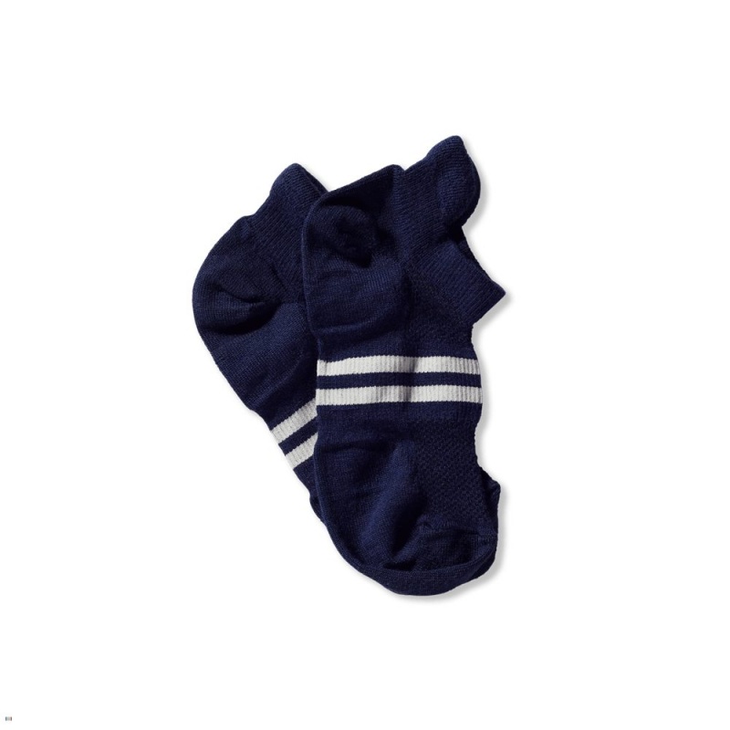 Navy/Ivory Tracksmith Merino No Show | Canada 27546-ZWJN