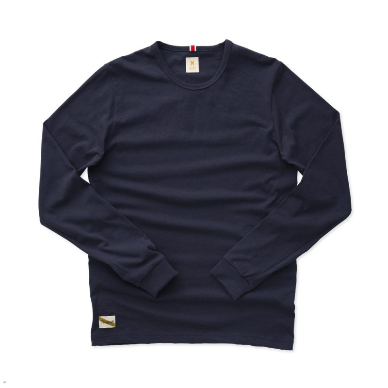 Navy Tracksmith Grayboy Long Sleeve | Canada 21074-ORLK