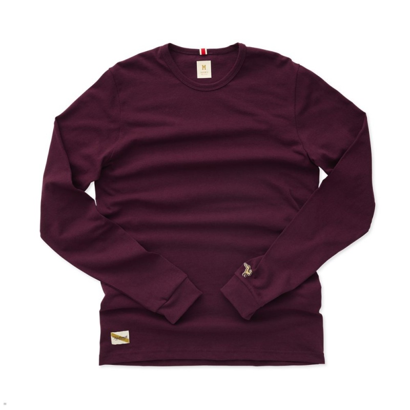 Wine Tracksmith Grayboy Long Sleeve | Canada 19236-LWON